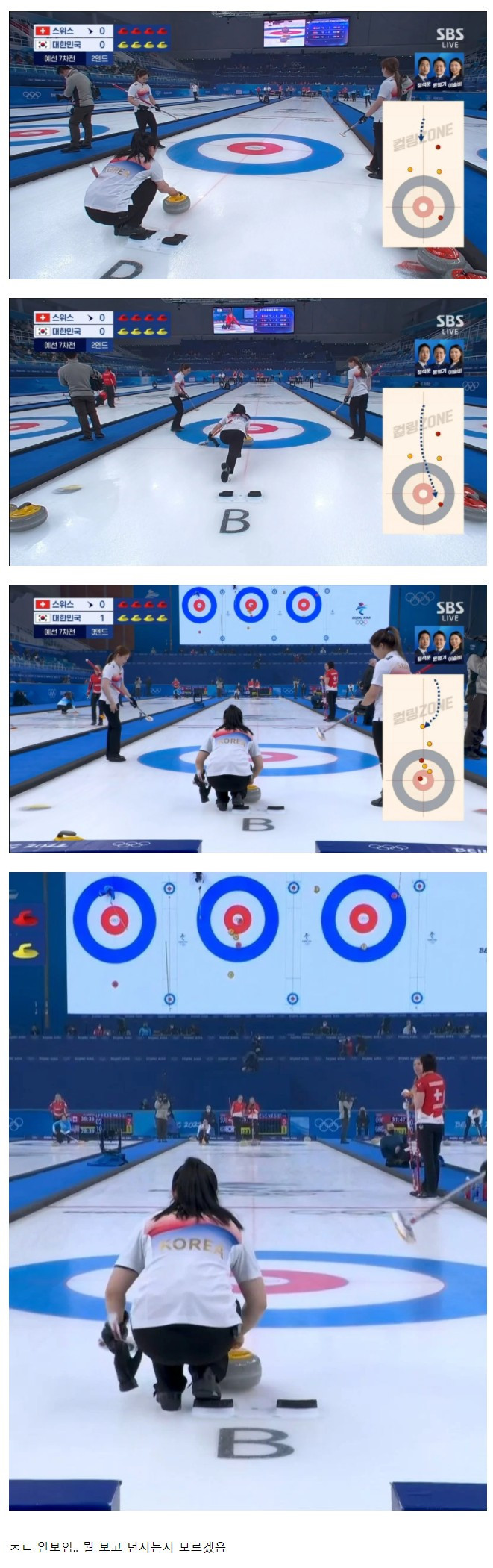 컬링 선수들 시점에서 바라본 스톤