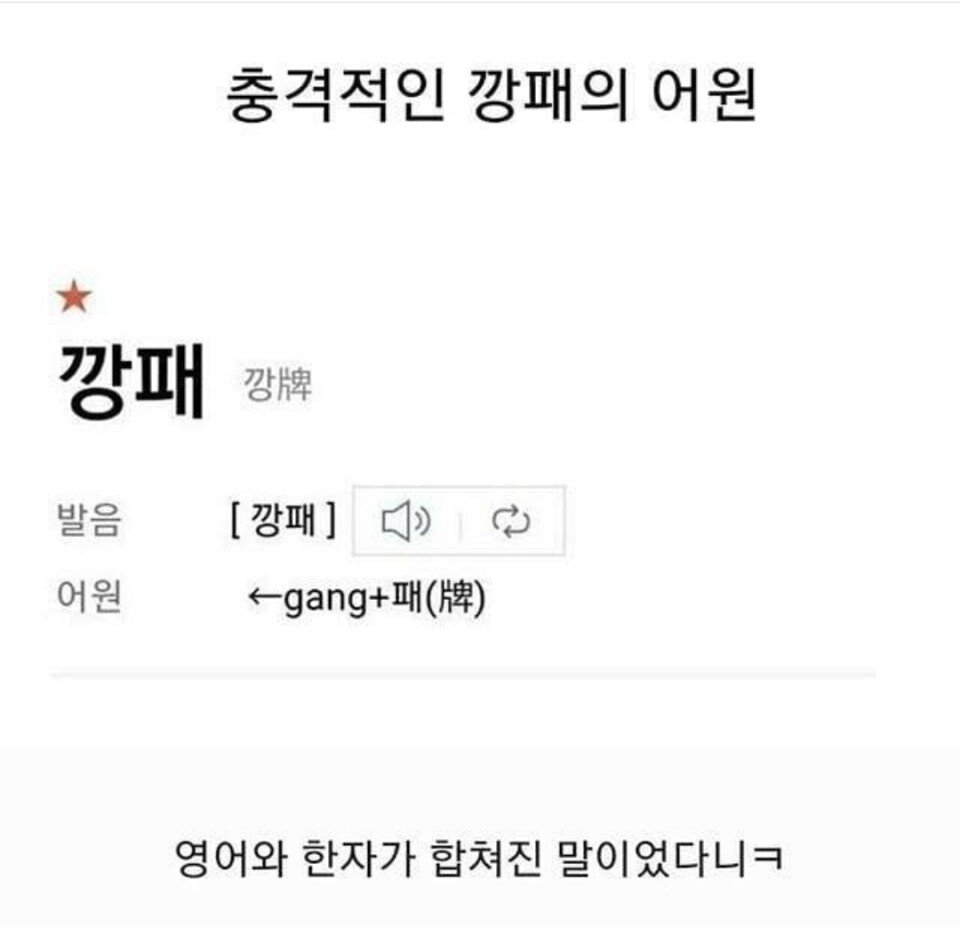의외로 사람들이 잘 모르는 깡패의 어원