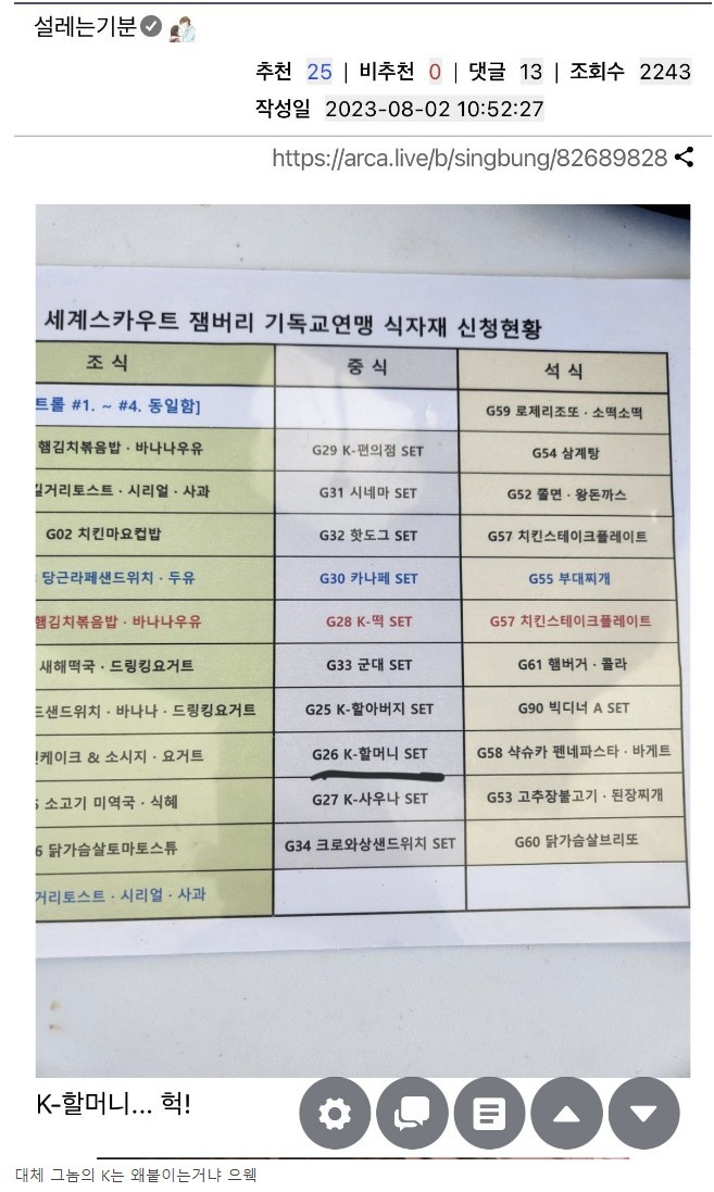 어메이징.. 잼버리 식사 근황