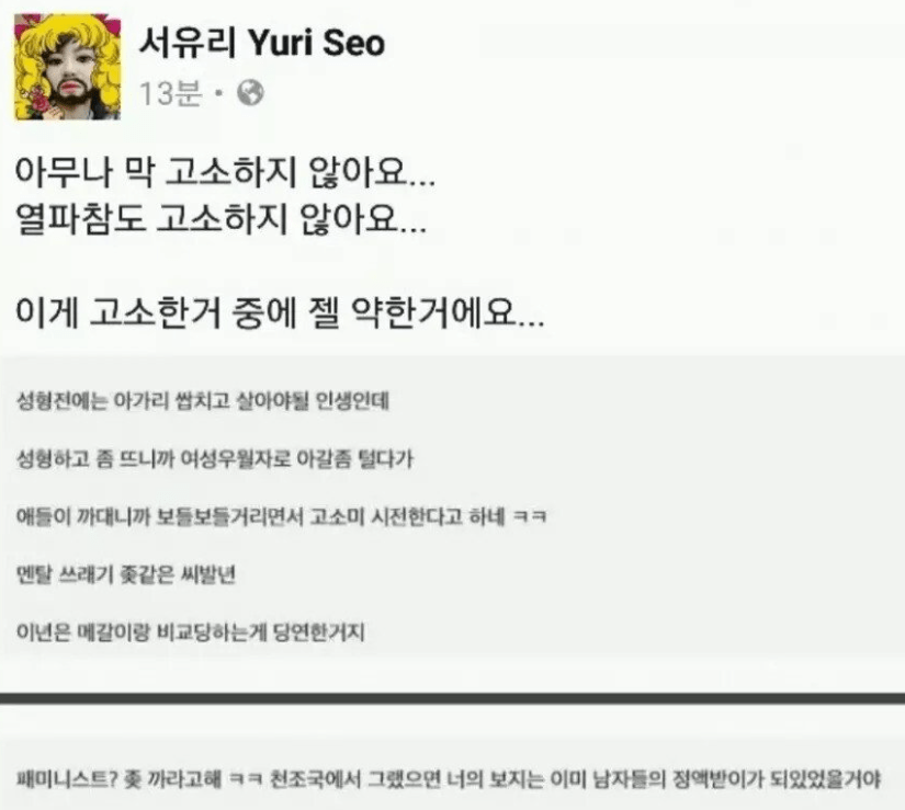 서유리가 고소한 악플 중 가장 약한 수위