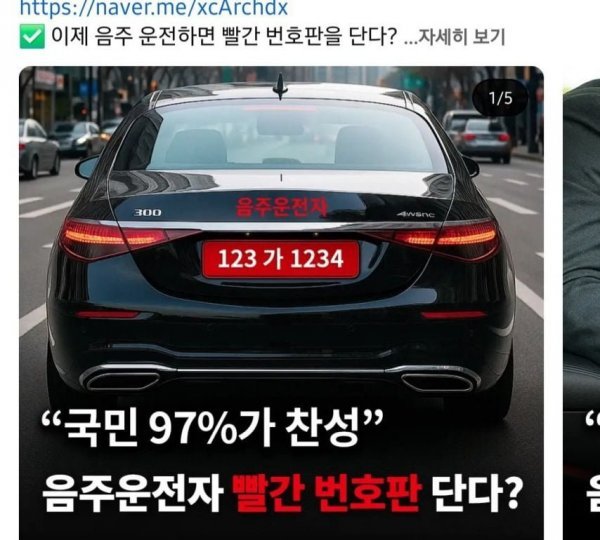 97%가 찬성한다는 빨간 번호판 