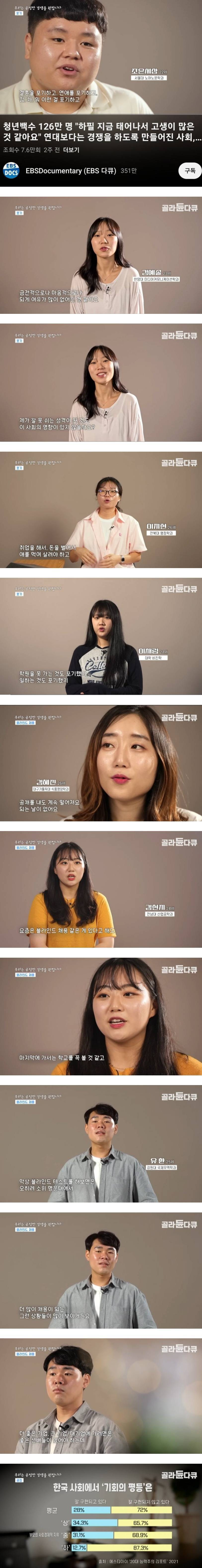 이 시대에 태어난걸 후회하는 젊은세대