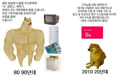 옛날과 요즘 고객 사은품